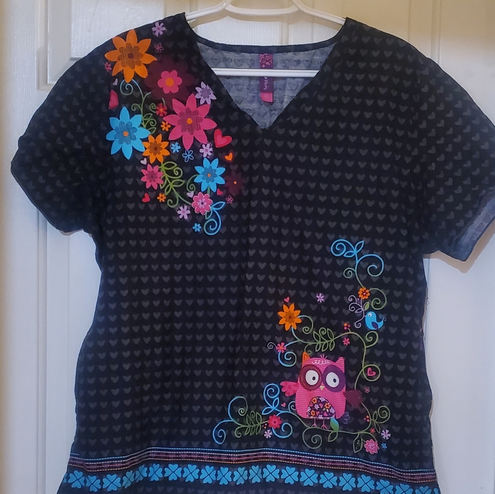 Scrub Works Owl Scrub Top